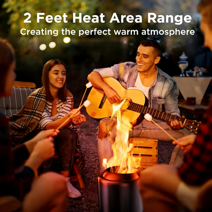 Stove TabletopFire Pit withStand -5.9" x7.8" SmokelessStainless SteelPortable Fire Pit
