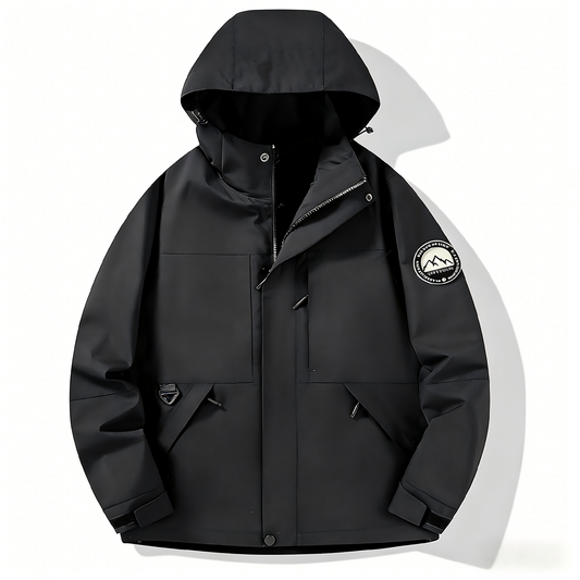 Unisex Single Layer Windproof and Waterproof Hooded Jacket for Outdoor Activities