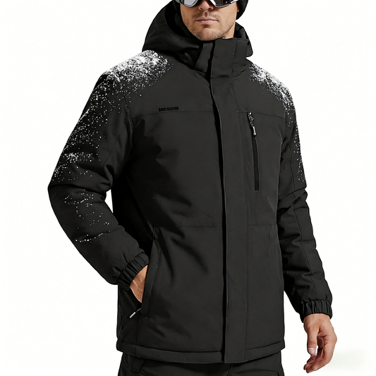 FREE SOLDIER Men's Waterproof SkiSnow Jacket Fleece Lined Warm Winter Rain Coat Windbreaker Snowboarding Jacket with Hood