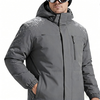 FREE SOLDIER Men's Waterproof SkiSnow Jacket Fleece Lined Warm Winter Rain Coat Windbreaker Snowboarding Jacket with Hood
